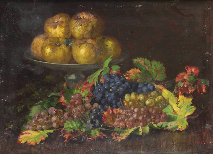 FILIPPO VACCHETTI - 'Natura morta con mele e uva' 