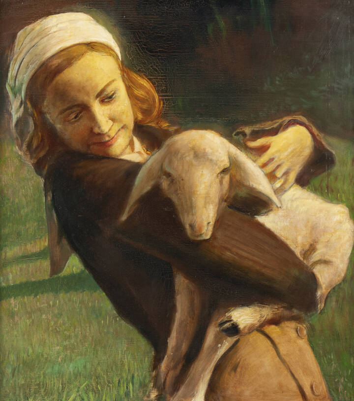 MARIO CAFFARO RORE - 'Giovane con agnello'