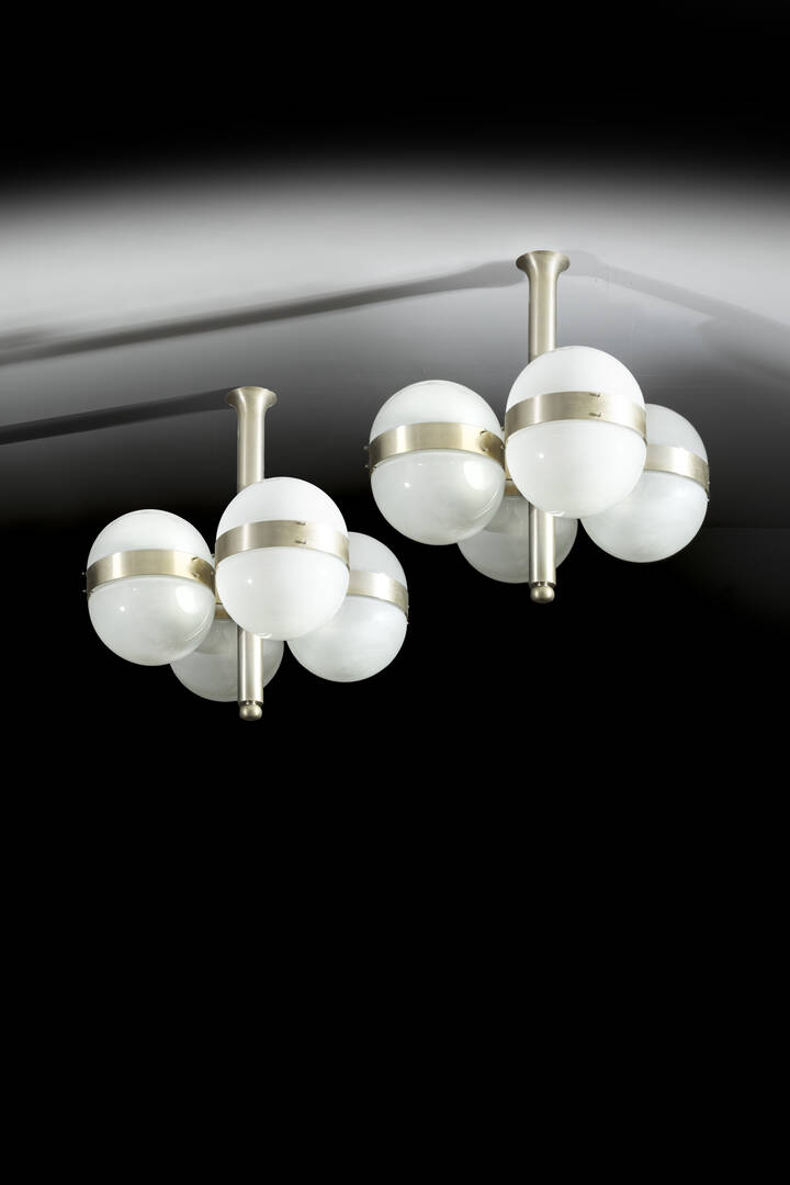 SERGIO MAZZA - Coppia di lampade da sospensione mod.Tetraclio