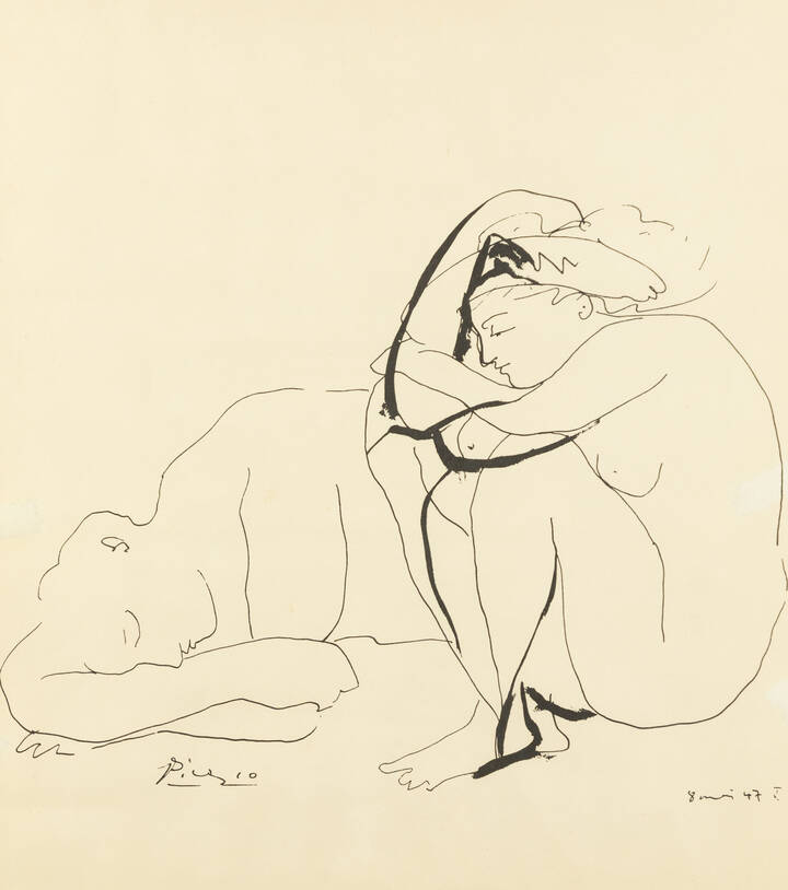 PICASSO PABLO (D'après) - 'Due nudi' I maggio 1947