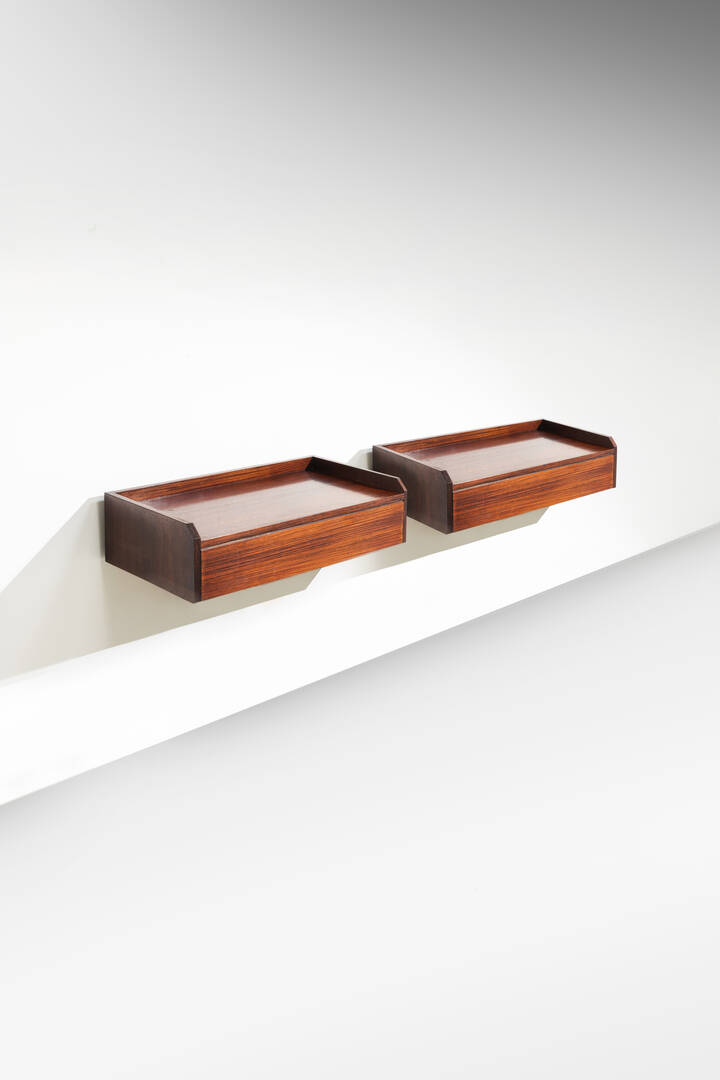 FRANCO ALBINI - Coppia di comodini pensili