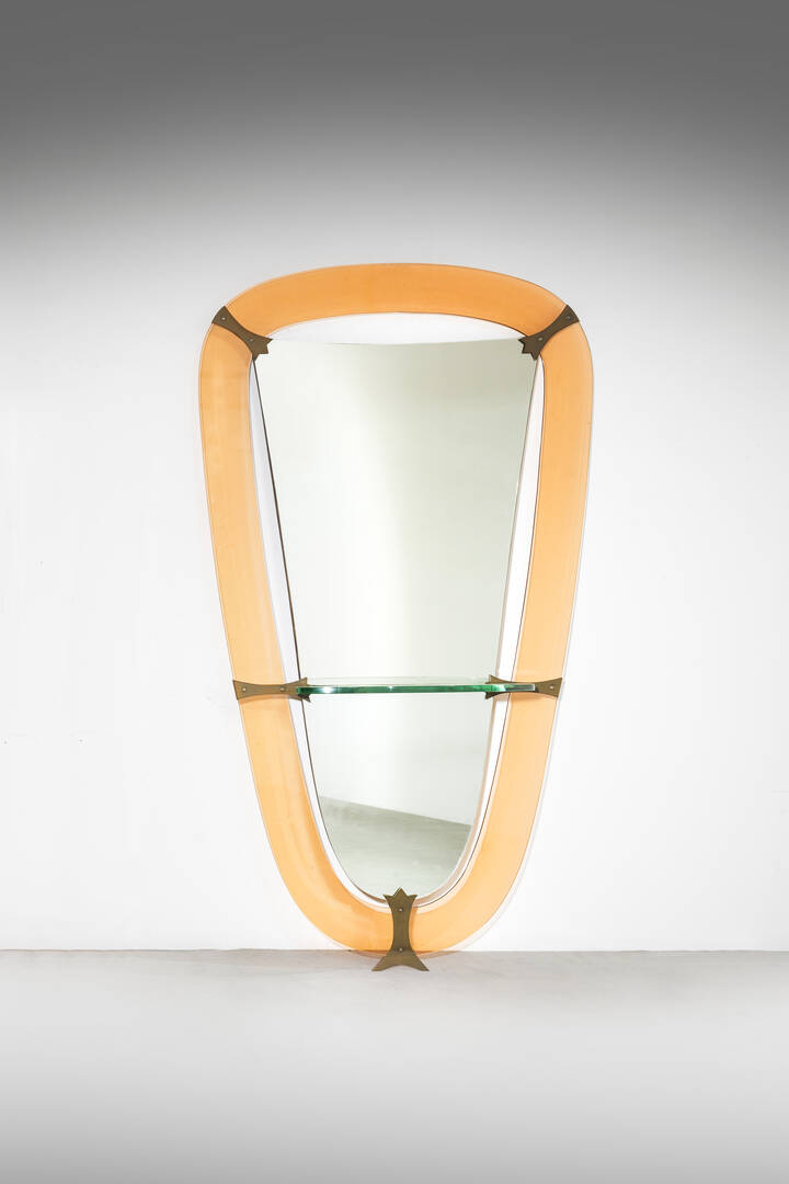 CRISTAL ART - Specchiara da terra con mensola 