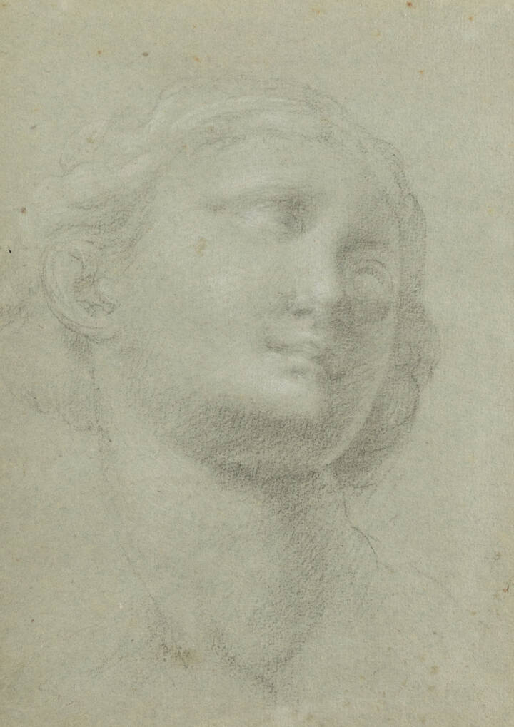 PITTORE ANONIMO - a-'Volto femminile' <br>b-'Studio di corpi' 