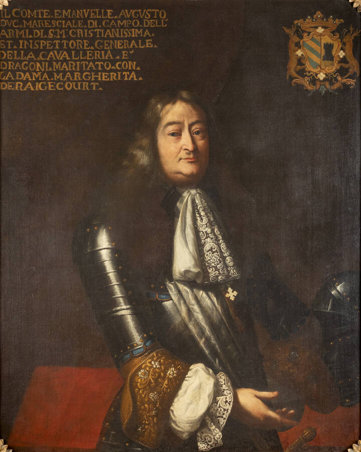 PITTORE ANONIMO - 'Ritratto del Conte Emanuele, Maresciallo di Campo e Ispettore generale della Cavalleria' XVIII secolo