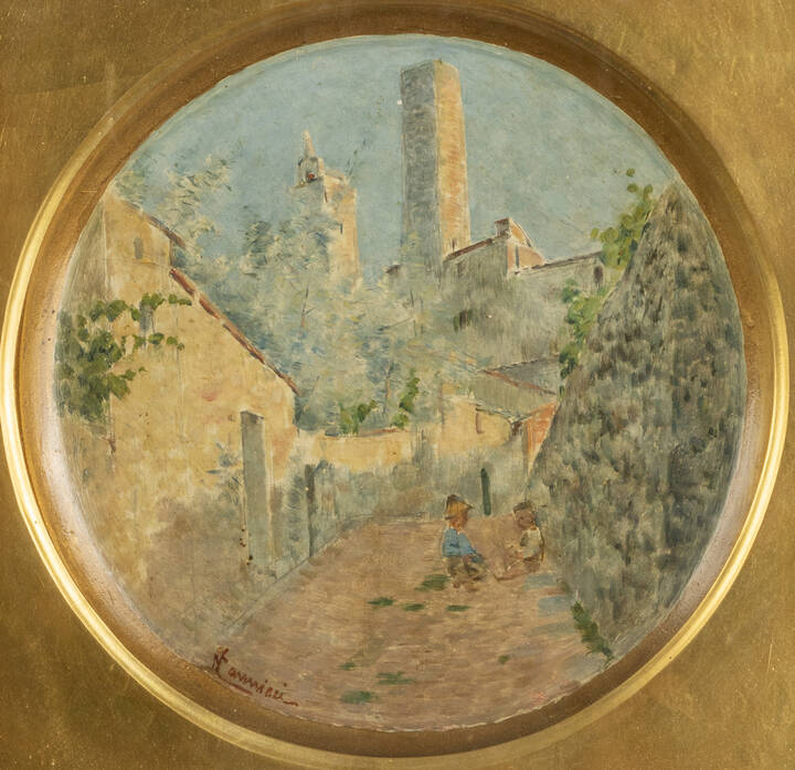 NICCOLO' CANNICCI - 'Veduta di paese'