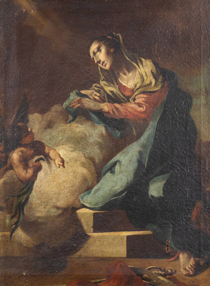 PITTORE NAPOLETANO XVII SECOLO - 'Annunciazione' XVII secolo.