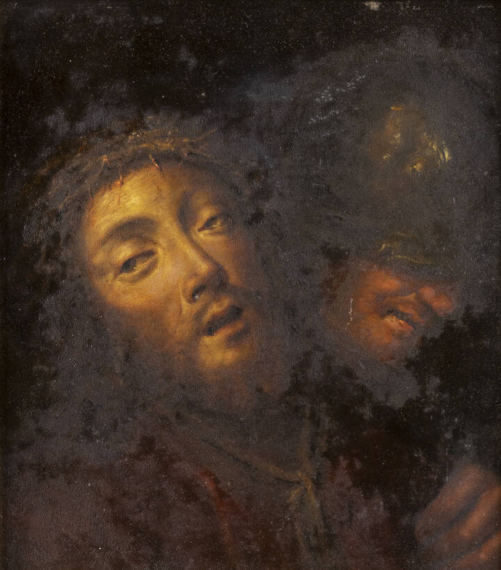 PITTORE ANONIMO - 'Cristo e armigero' XVII secolo