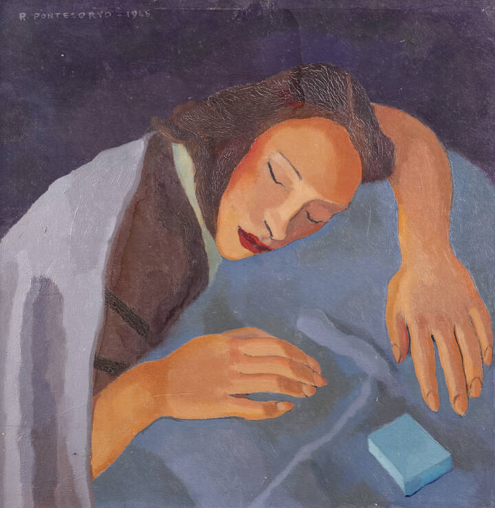 PONTE CORVO (Raffaele Pontecorvo) - 'Figura femminile' 1945