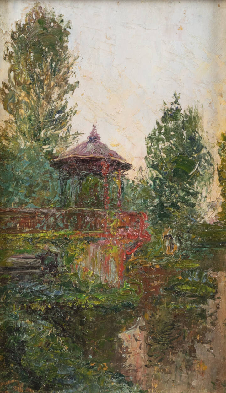 CESARE BISCARRA - 'Capanno presso il lago (Laghetto Martini, Cavagnolo)
