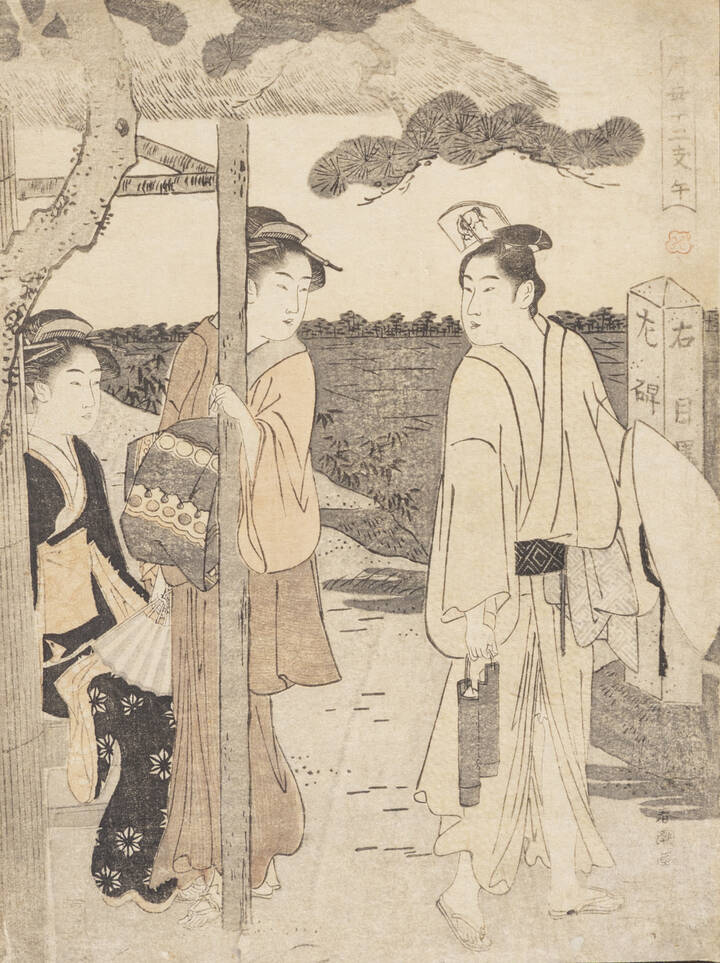 SHUNSHO KATSUKAWA - Stampa con figure femminili, 1782-1783 circa