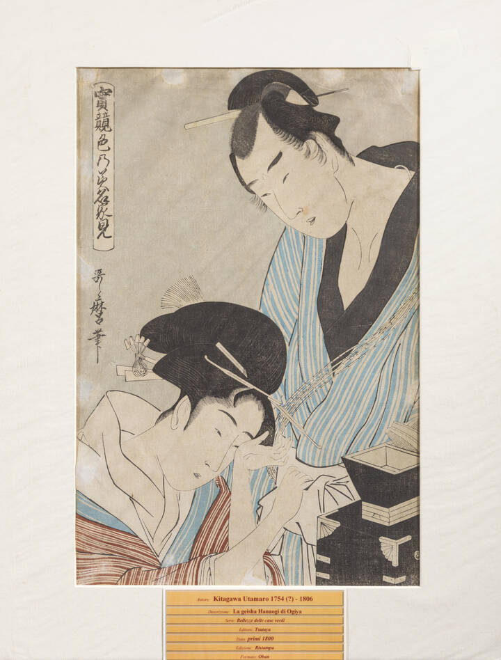 KITAGAWA UTAMARO - 'La geisha Hanaogi di Ogiya', primi 1800 