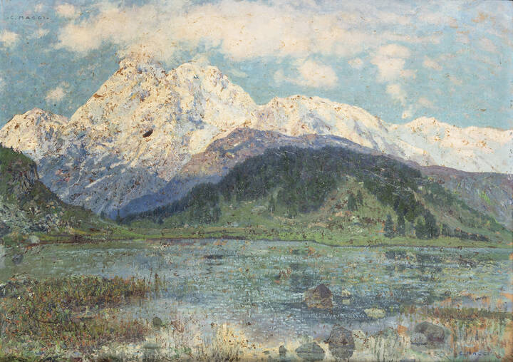 CESARE MAGGI - 'Laghetto in alta montagna'