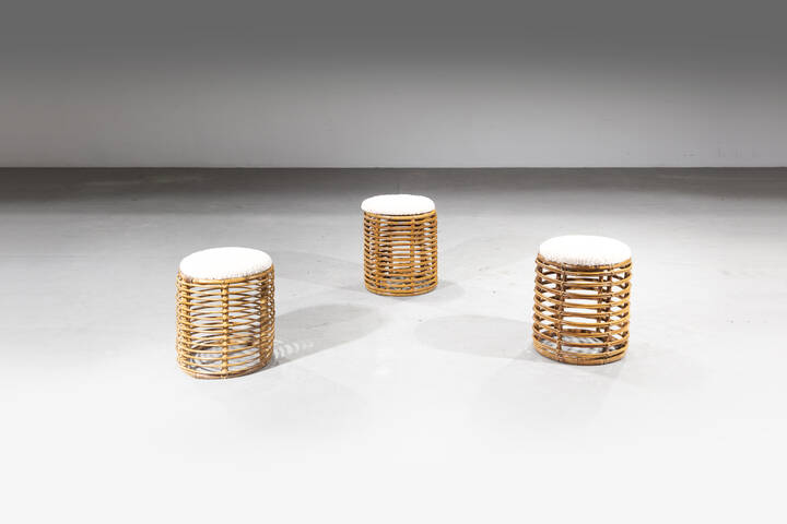 TITO AGNOLI - Set di tre sgabelli 