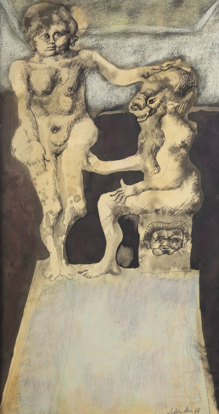 JAN LEBENSTEIN - 'Donna con minotauro' 1968