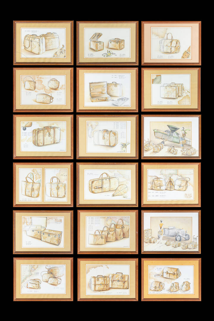 ALVIERO MARTINI - Lotto di 42 Disegni del Primo Catalogo di Prima Classe, 1990