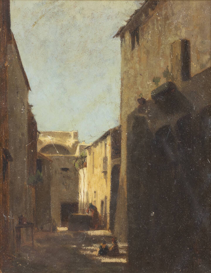 INDUNO DOMENICO (attribuito a) - 'Case rustiche'