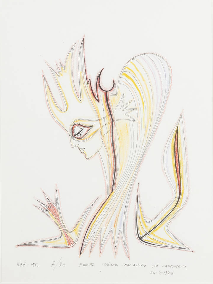 PONTE CORVO (Raffaele Pontecorvo) - 'Senza titolo' 1974