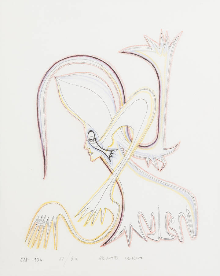 PONTE CORVO (Raffaele Pontecorvo) - 'Senza titolo' 1974