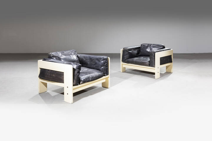 AFRA E TOBIA SCARPA - Coppia di poltrone mod. Bastiano