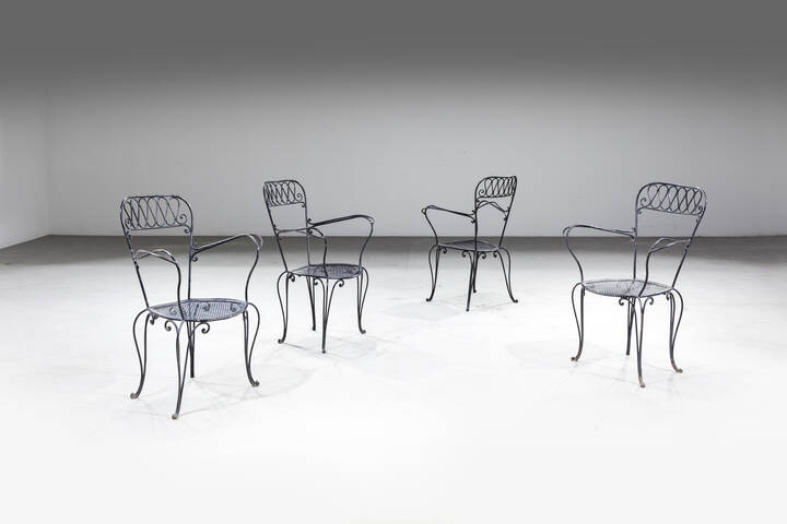 GIO PONTI, nello stile di - Quattro sedie da giardino 