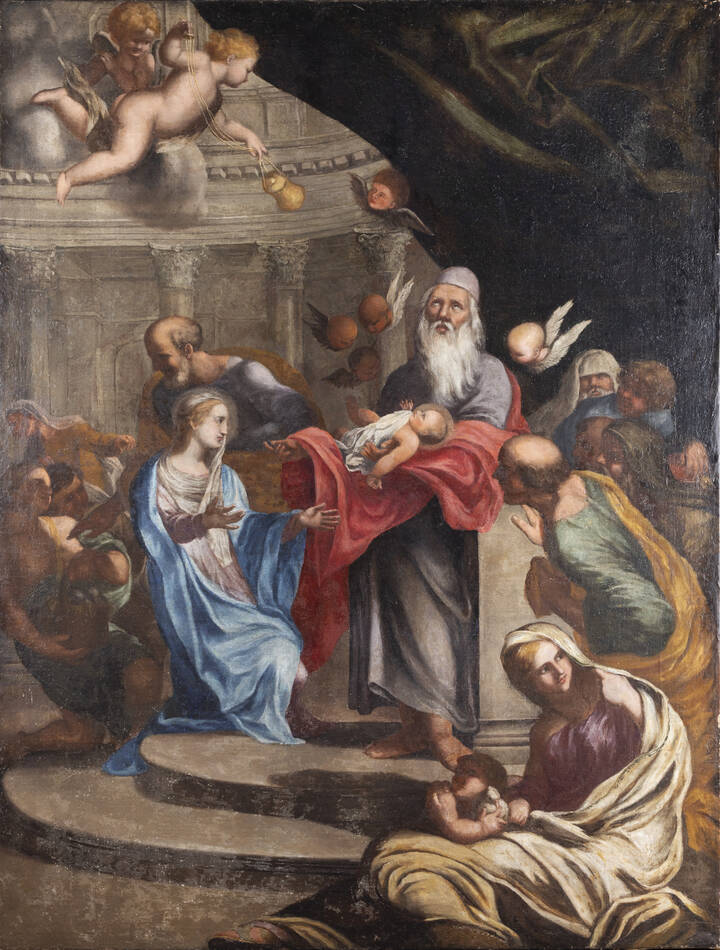 PITTORE ANONIMO - 'Presentazione al Tempio' XVII secolo