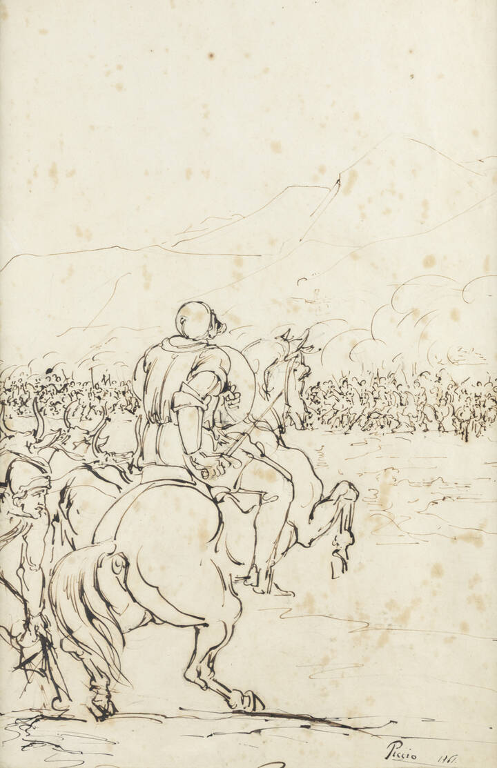 CARNOVALI GIOVANNI DETTO IL PICCIO (attribuito) - 'Campo di battaglia' 1861