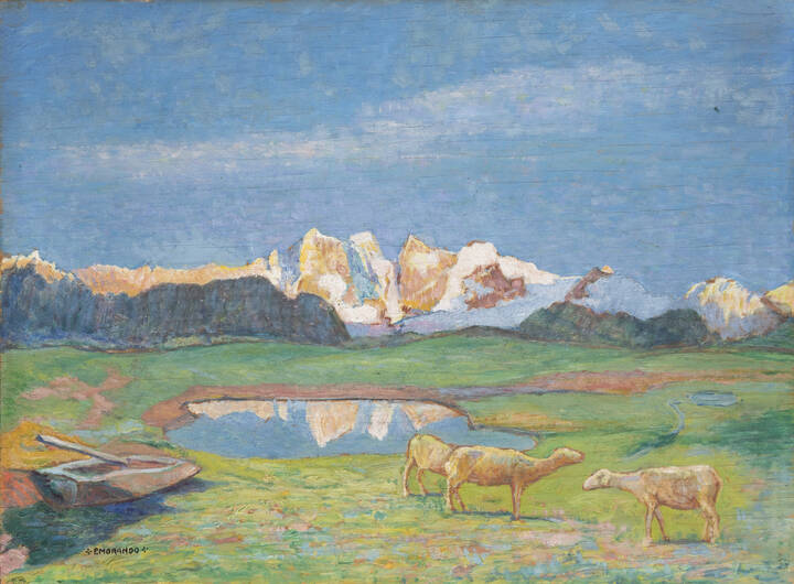 PIETRO MORANDO - 'Paesaggio con pecore'
