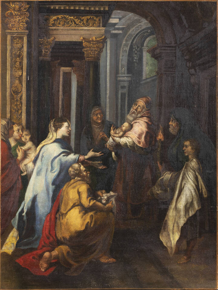 PITTORE ANONIMO - 'Presentazione al tempio' XVII secolo