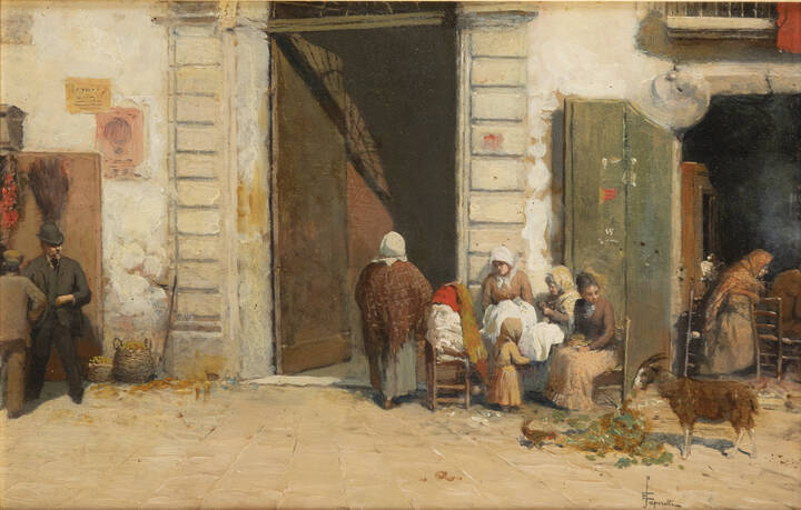 EDGARDO SAPORETT - 'Scena di paese'