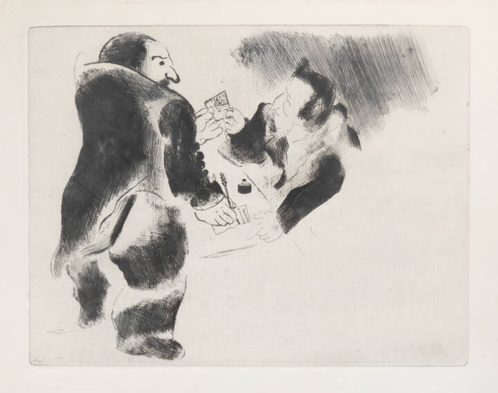 MARC CHAGALL - 'Les arrhes' da 'Les  Âmes mortes de Gogol'