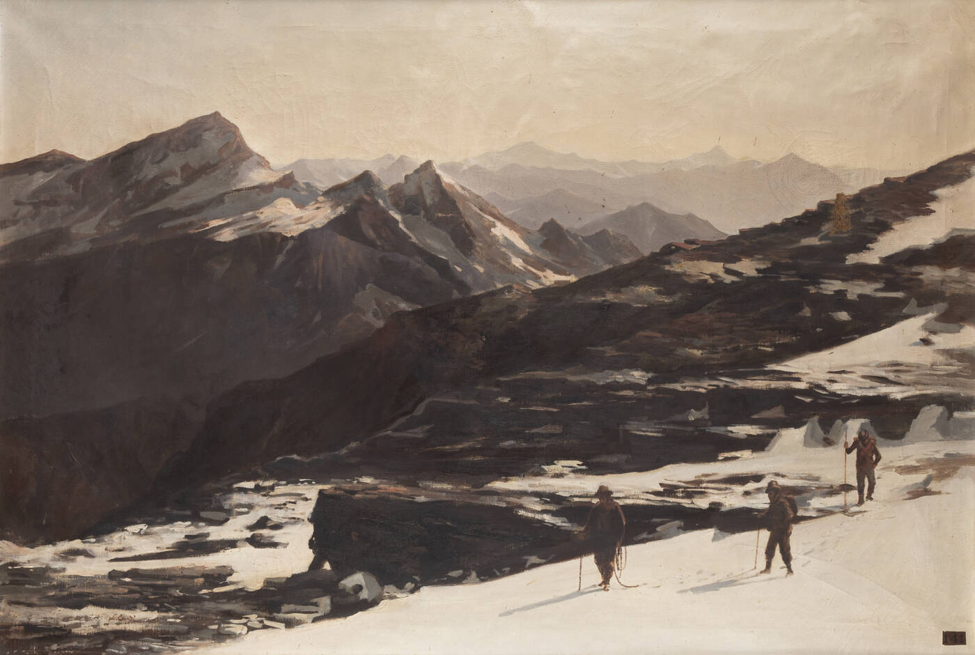 LUIGI CIARDI - 'Vette innevate e sciatori'