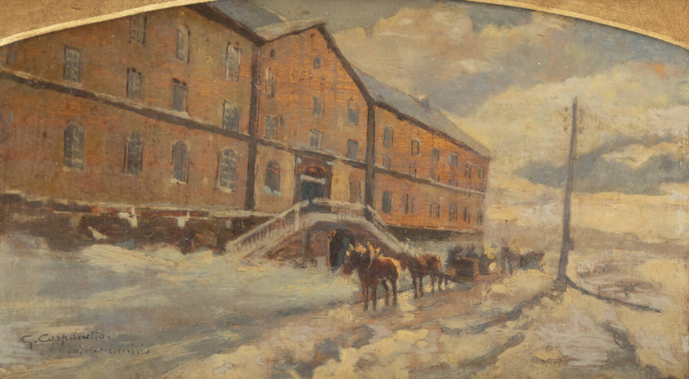 GIOVANNI BATTISTA CARPANETTO - 'Sull'altopiano del Moncenisio - Un mattino d'inverno', 1924