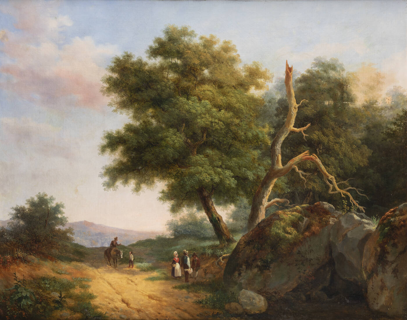 CARLO PIACENZA - 'Paesaggio con viandanti' 1843 CARLO PIACENZA - 'Paesaggio con viandanti' 1843