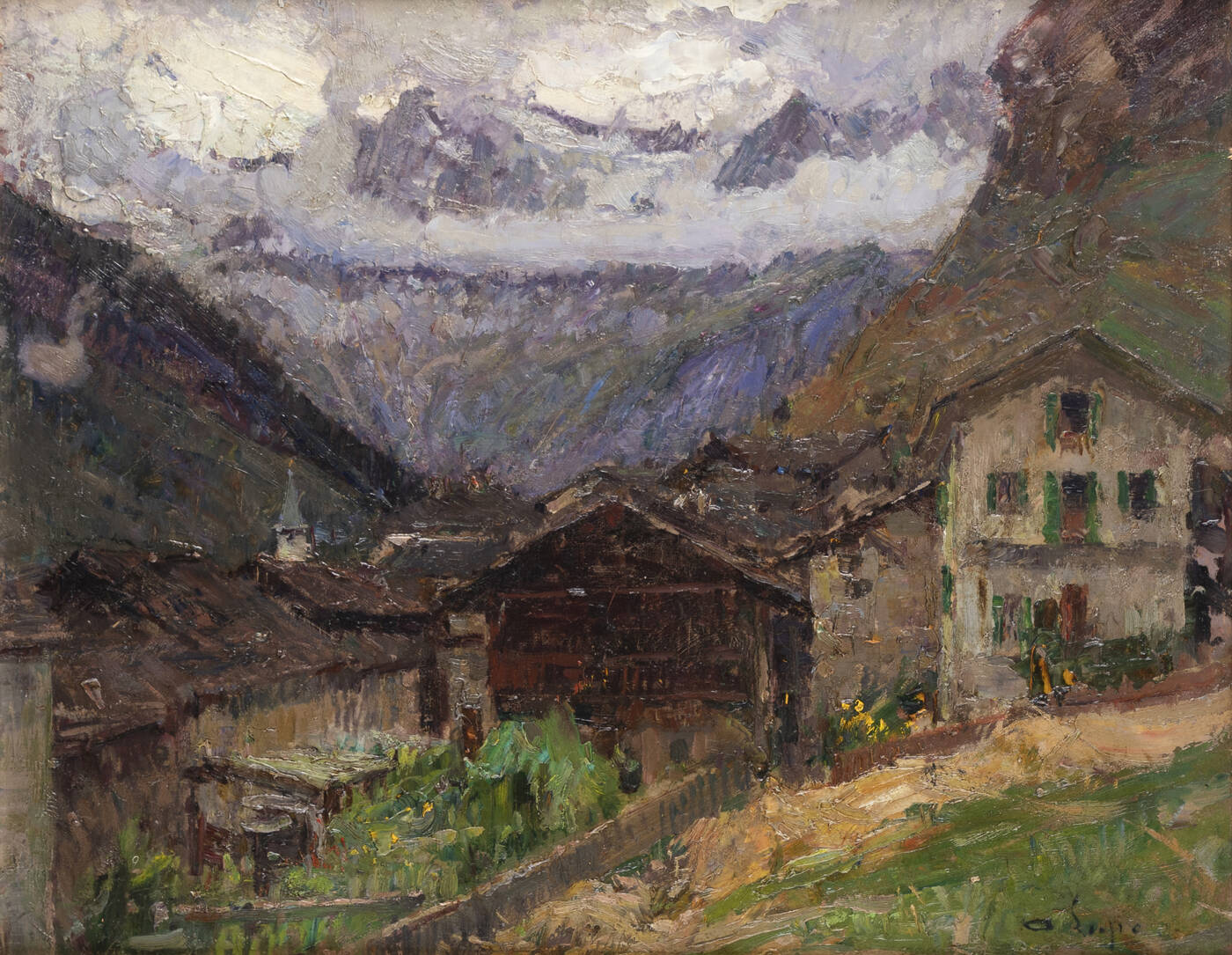 ALESSANDRO LUPO - 'Paesaggio con baita'