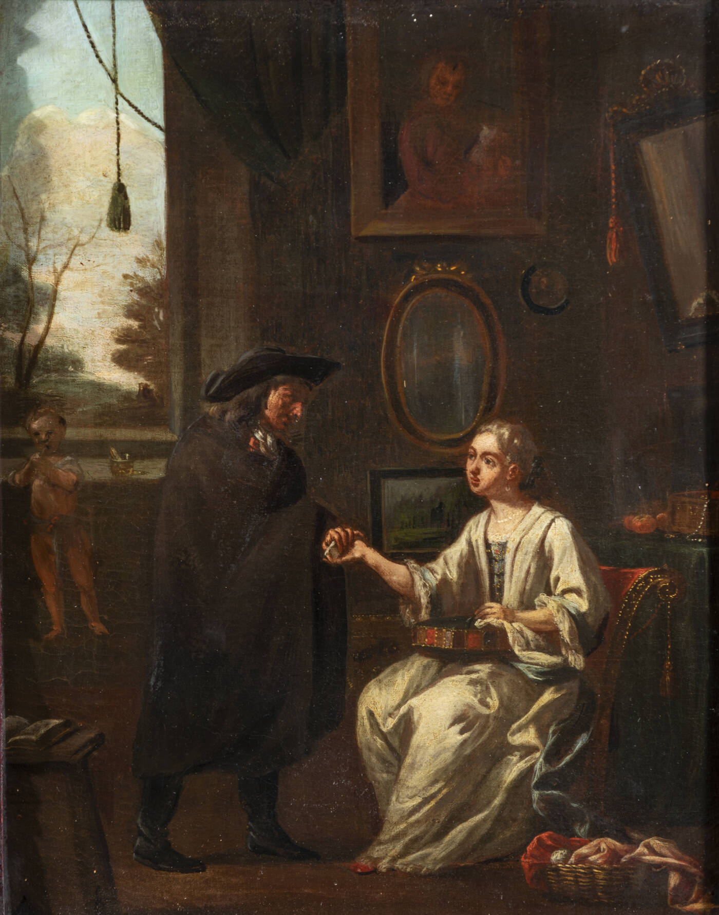PITTORE DEL XVII SECOLO - 'Scena galante' XVII secolo
