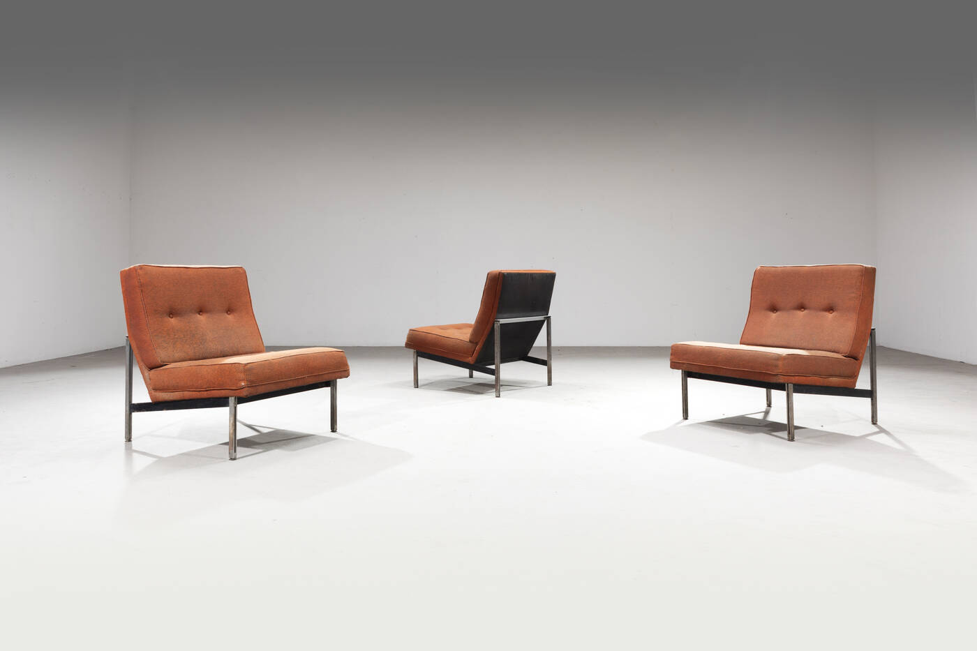 FLORENCE KNOLL - Set di tre poltrone della serie Parallel Bar FLORENCE KNOLL - Set di tre poltrone della serie Parallel Bar
