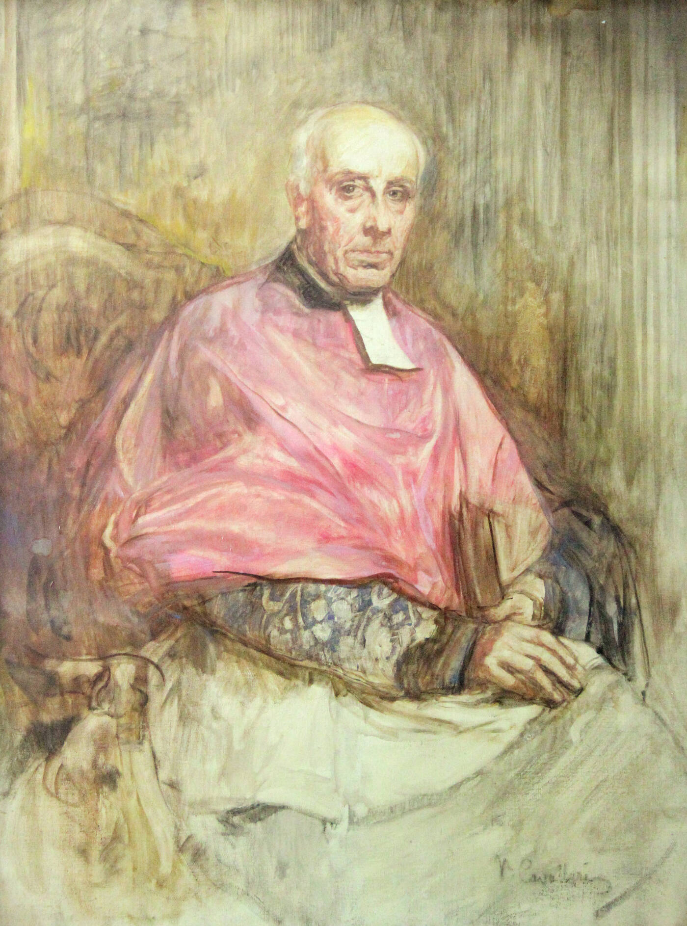 VITTORIO CAVALLERI - 'Ritratto del Canonico Monsignor Giuseppe Casalegno'