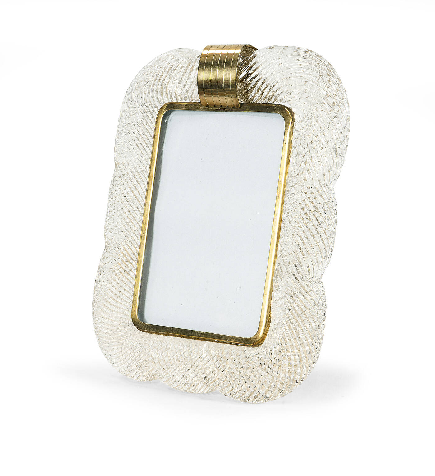 BAROVIER & TOSO - Cornice portafotografie in vetro torchon, montatura in ottone.