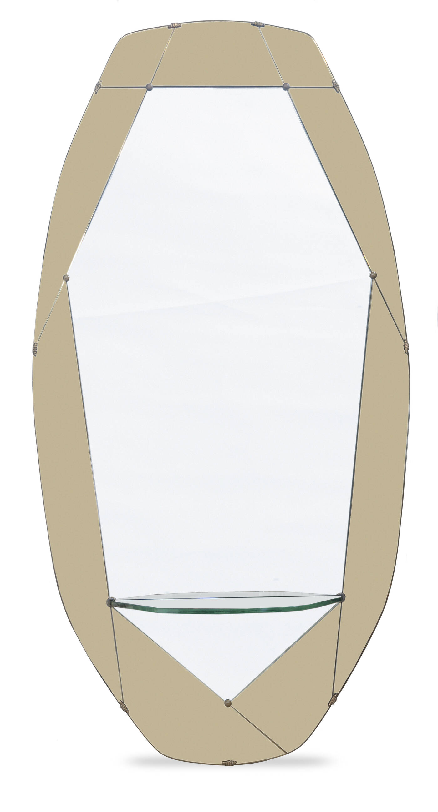 CRISTAL ART - Specchiera in vetro molato.