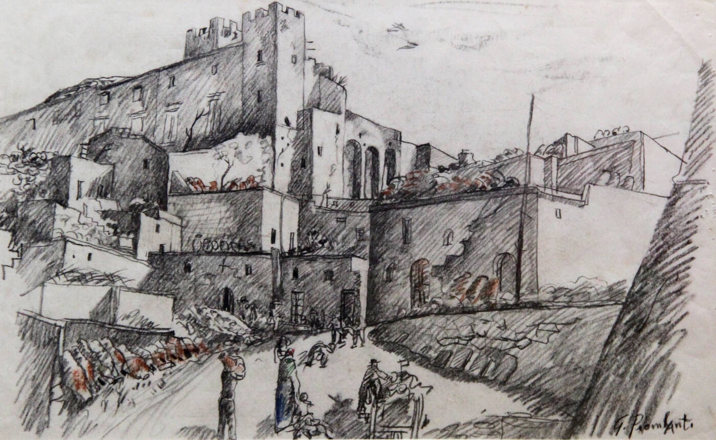 GIUSEPPE PIOMBANTI AMMANNATI - 'Scena di paese' anni '940