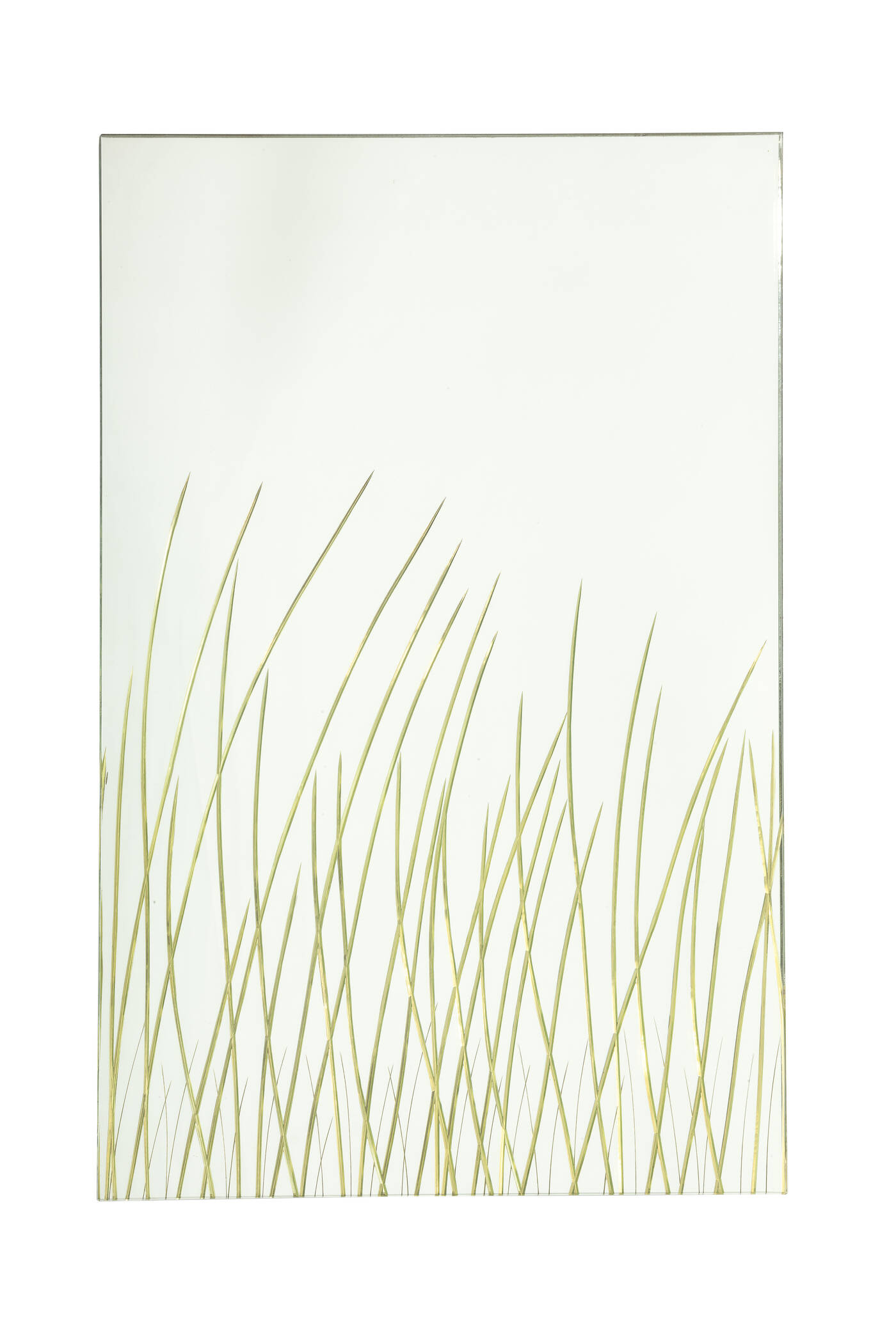 CRISTAL ART - Specchio con cornice in vetro inciso e specchiato.