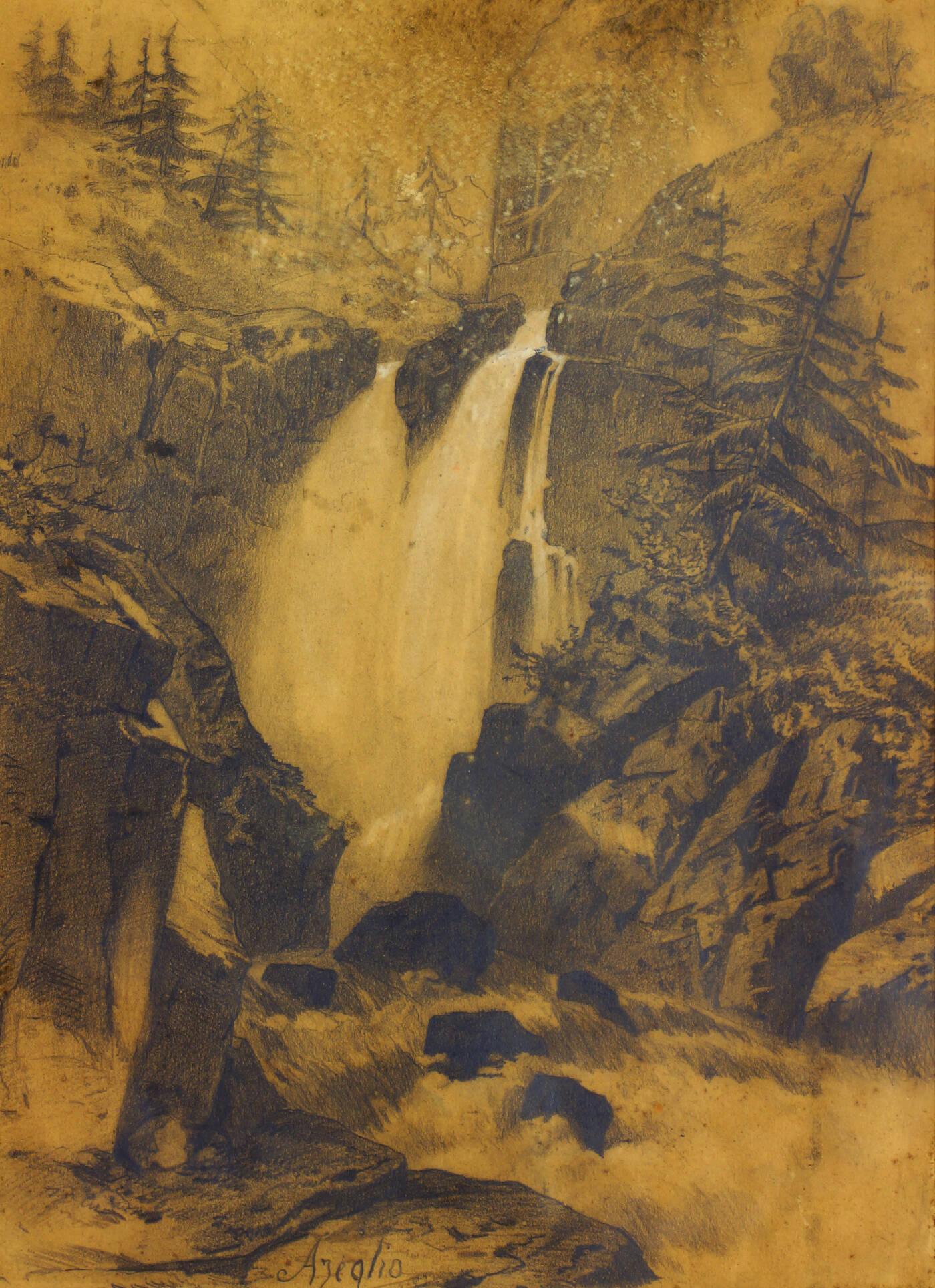 MASSIMO D'AZEGLIO - 'Cascatella in alta montagna'