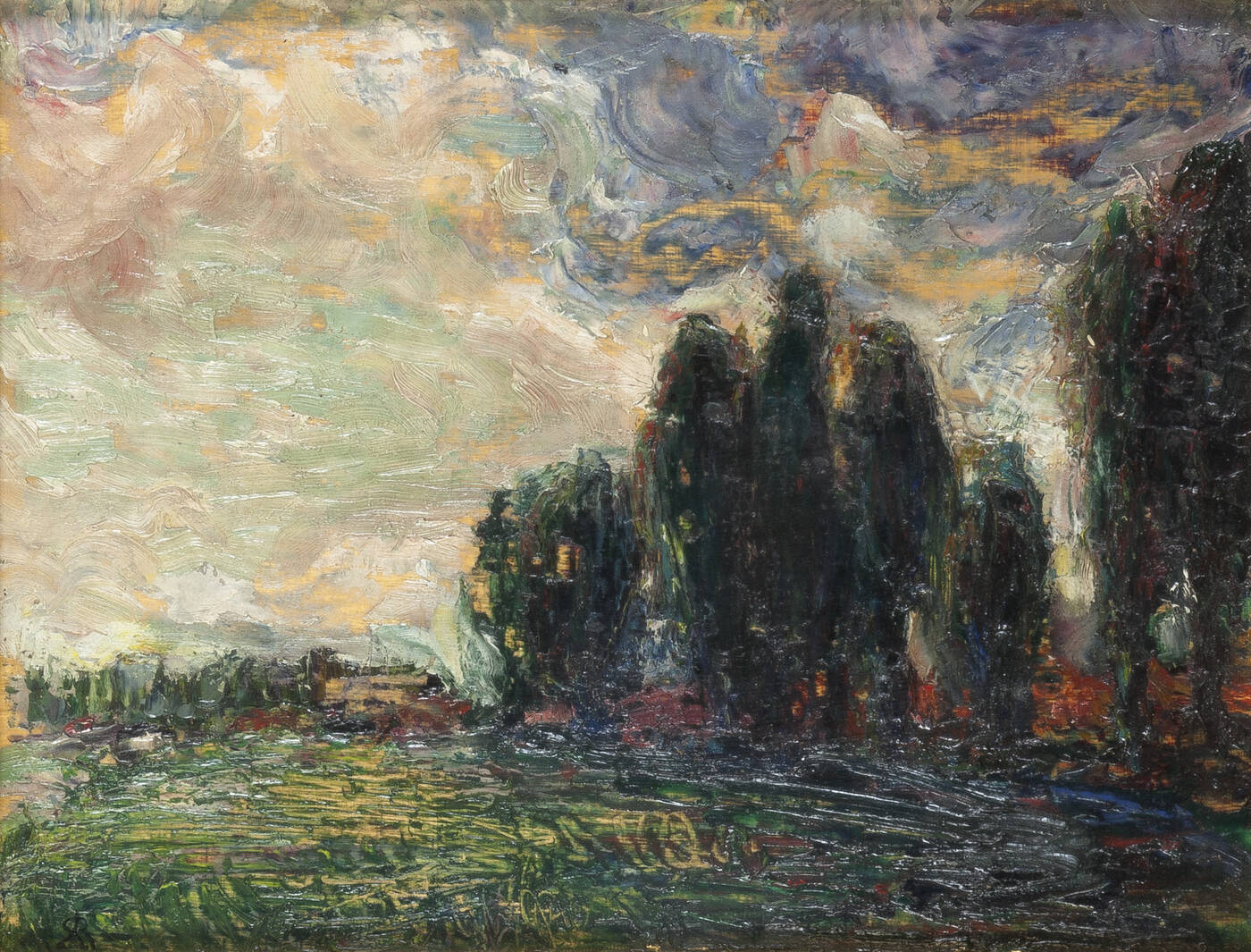 LEONARDO BISTOLFI - 'Paesaggio con bosco'