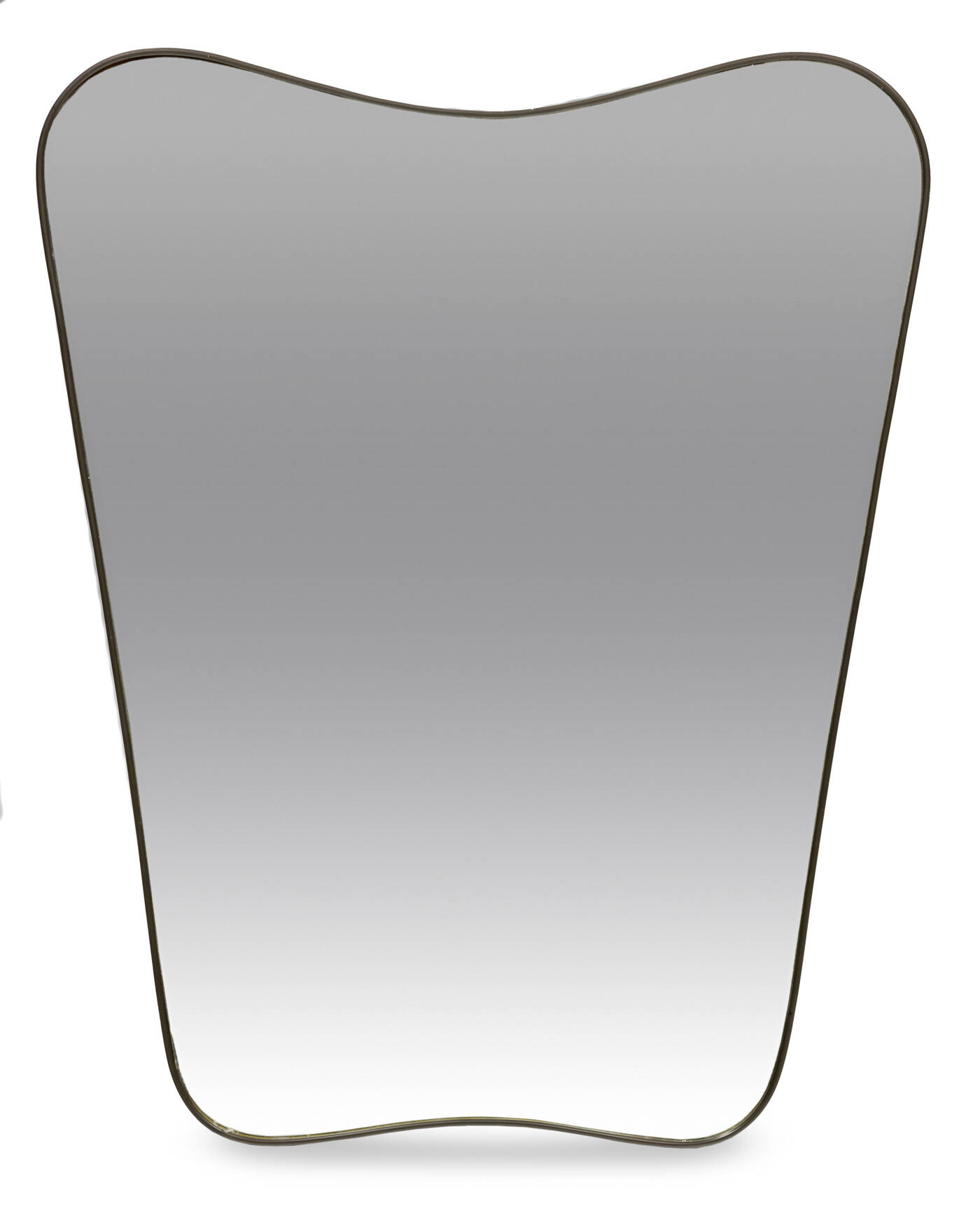 PRODUZIONE ITALIANA - Grande specchiera con bordo in ottone e cristallo specchiato.