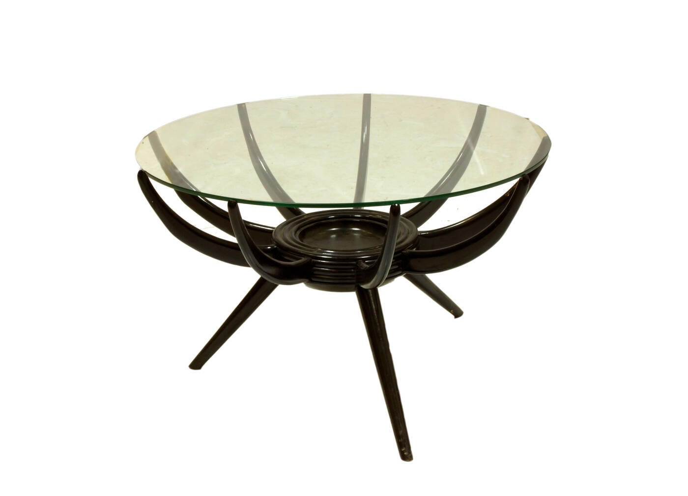 CARLO DE CARLI - Tavolino da salotto con struttura in legno e piano in <br>