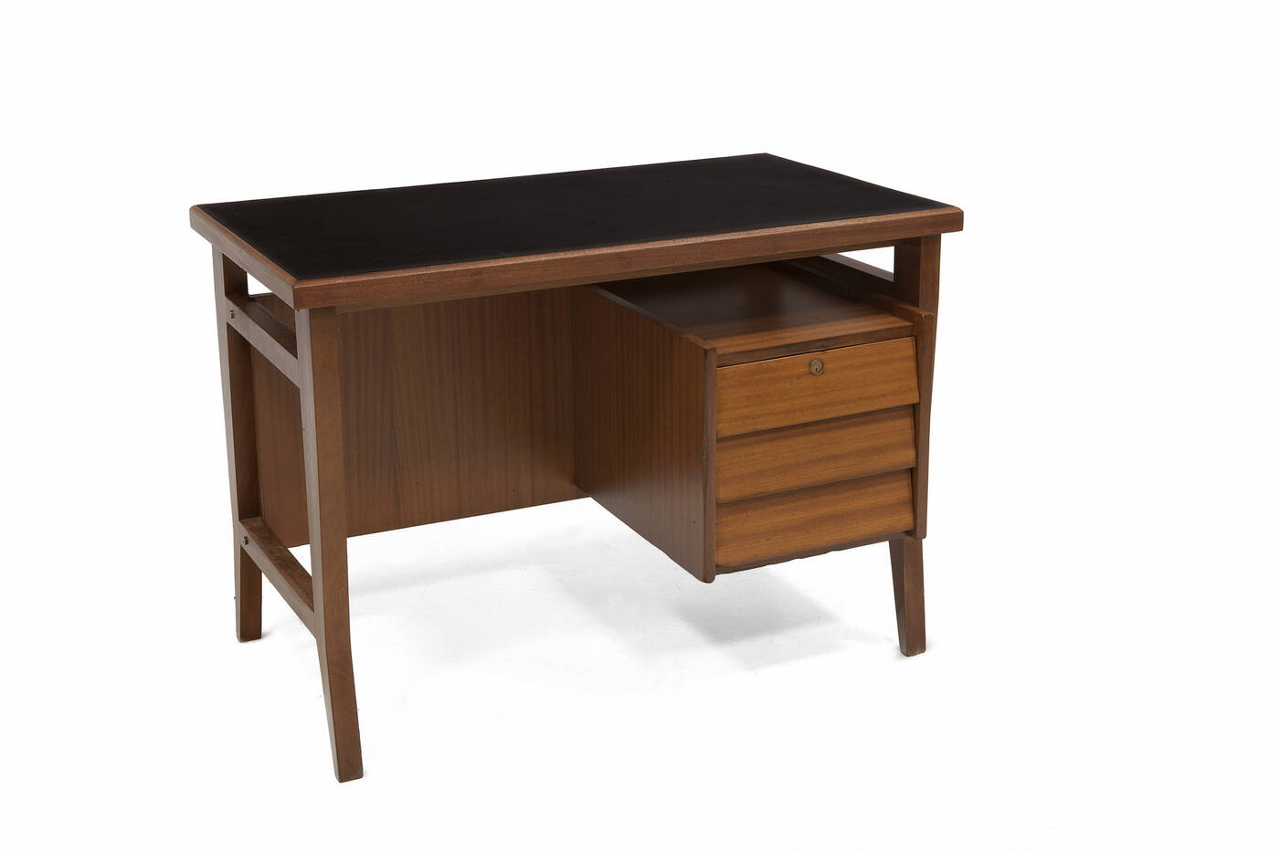 GIO PONTI - Scrivania con struttura in legno massello e piano in formica