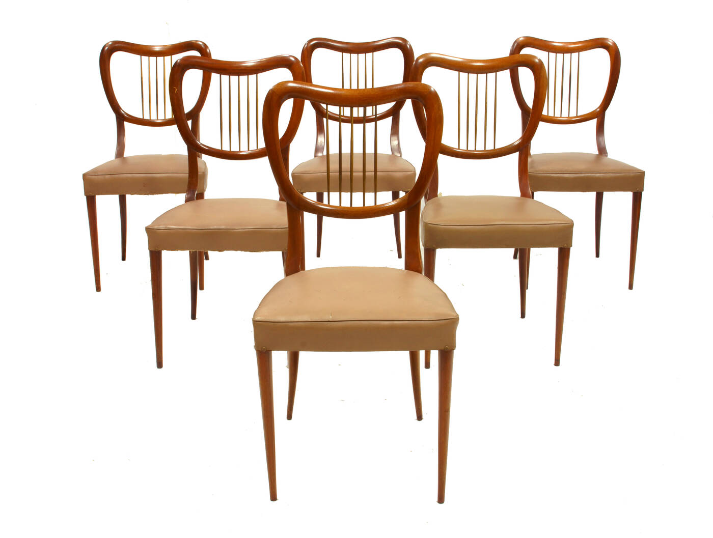 PRODUZIONE ITALIANA - Sei sedie in legno e seduta imbottita.
