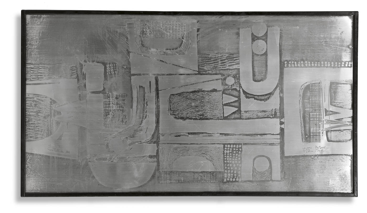 NERONE E PATUZZI GRUPPO NP2 - Pannello in acciaio saldato e patinato.