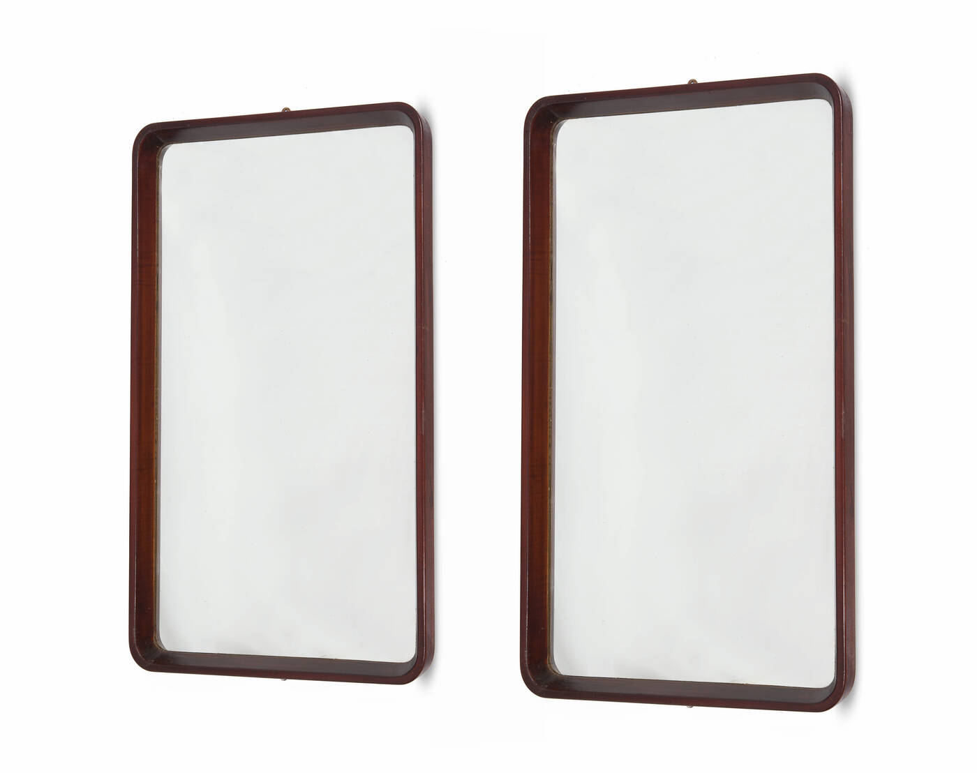 GUSTAVO PULITZER - Coppia di specchiere in legno e cristallo specchiato. Disegnate per gli arredi della motonave Giulio Cesare.<br>