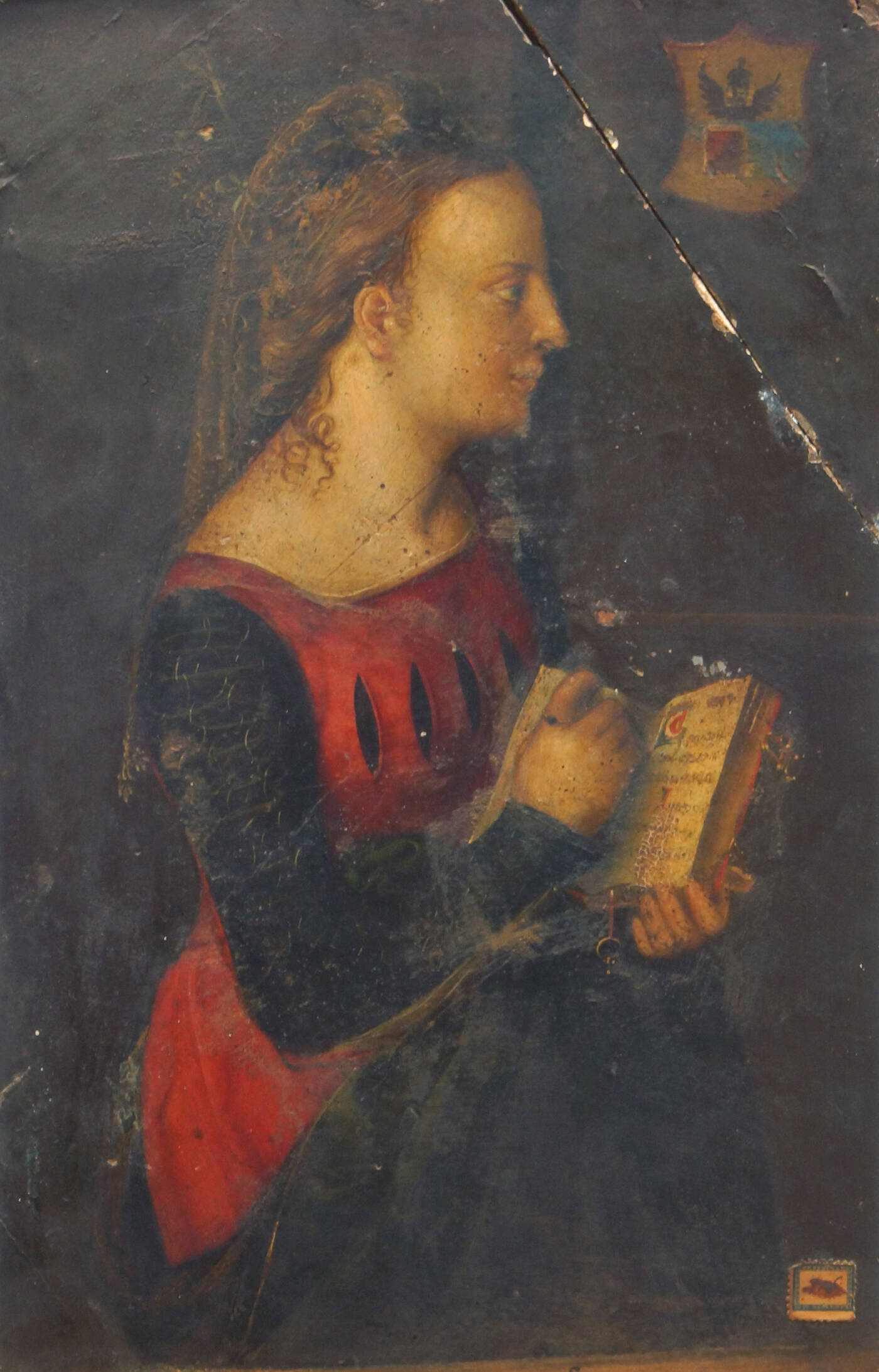 PITTORE ANONIMO - 'Dama con libro'
